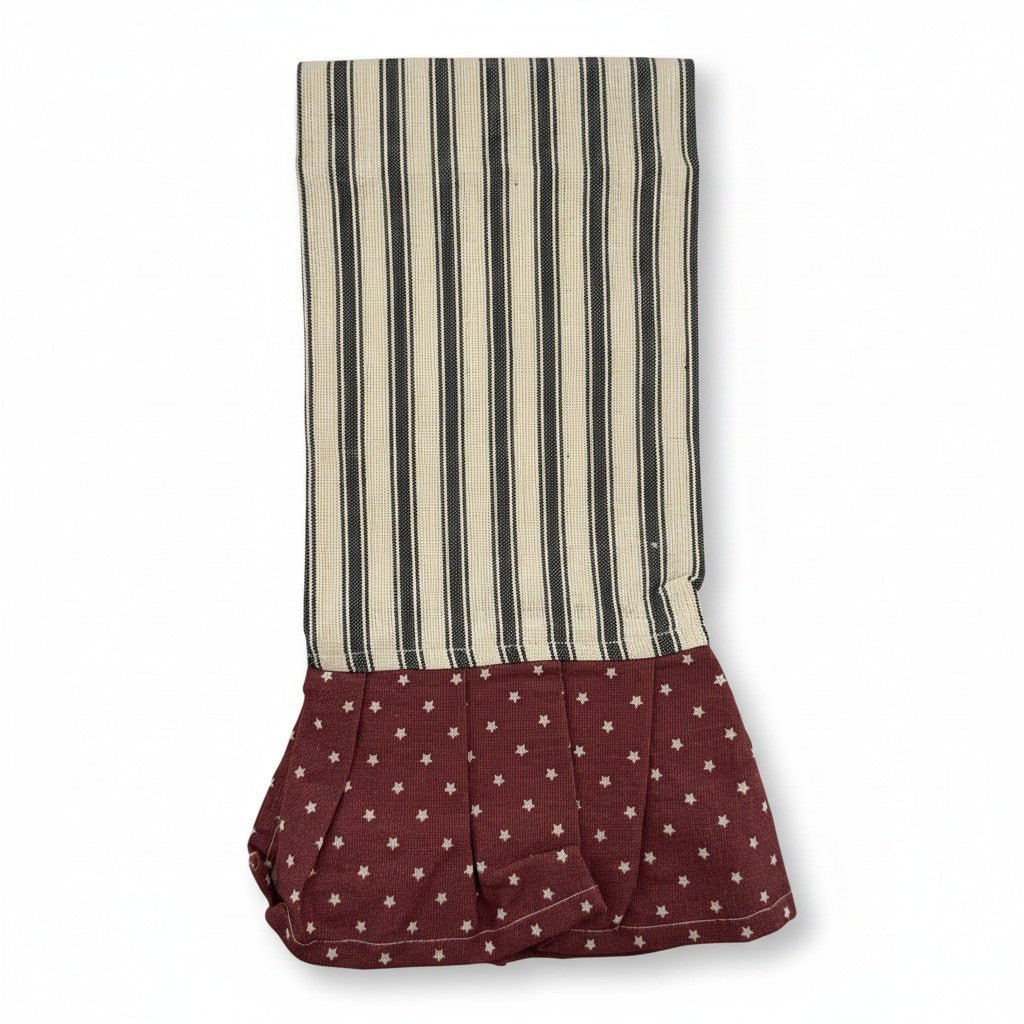 Americana Flag-Inspired Tea Towel with Ruffle Trim