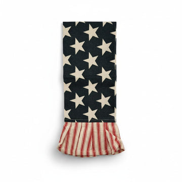Americana Flag-Inspired Tea Towel with Ruffle Trim