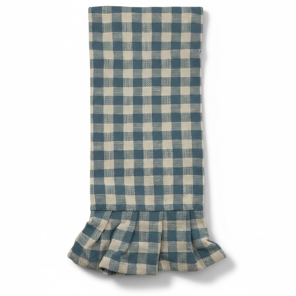 Blue Block Print Silhouette Tea Towel
