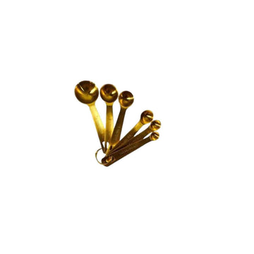 Gold Measuring Spoons Set ¨C Stainless Steel, 6-Piece Set ¨C Precision Baking & Cooking Tools ¨C Elegant Gold Finish