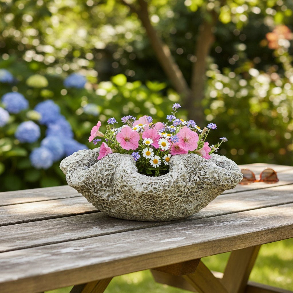Cast Concrete Coral Planter