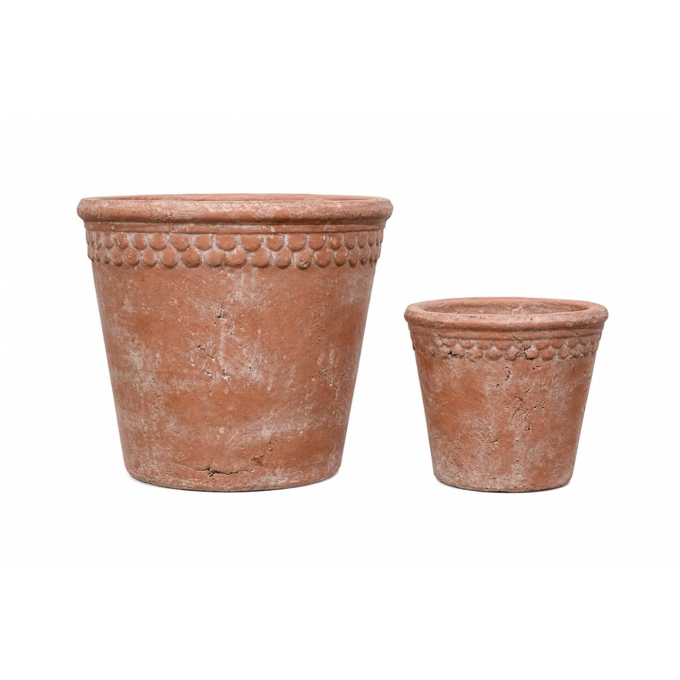French Terracotta Planter with Scalloped Rim