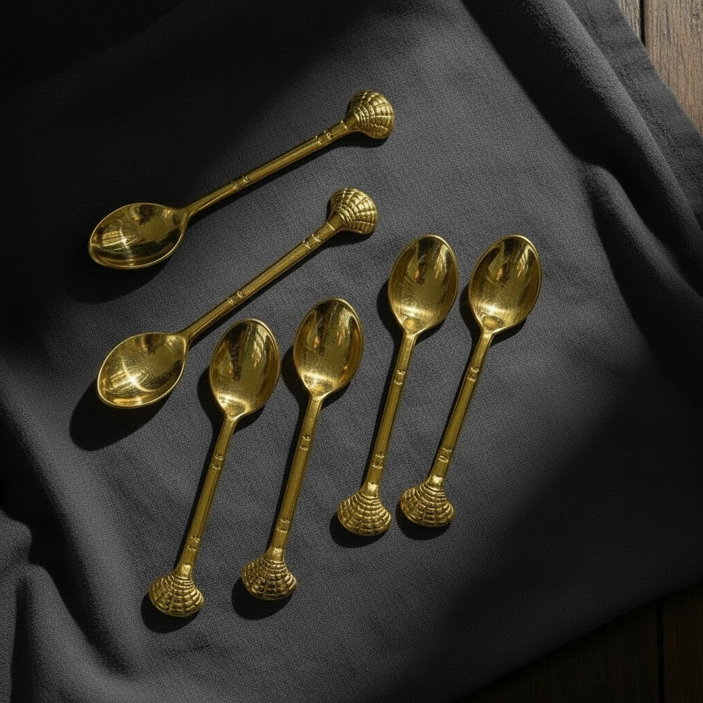 Brass Shell Spoon Set