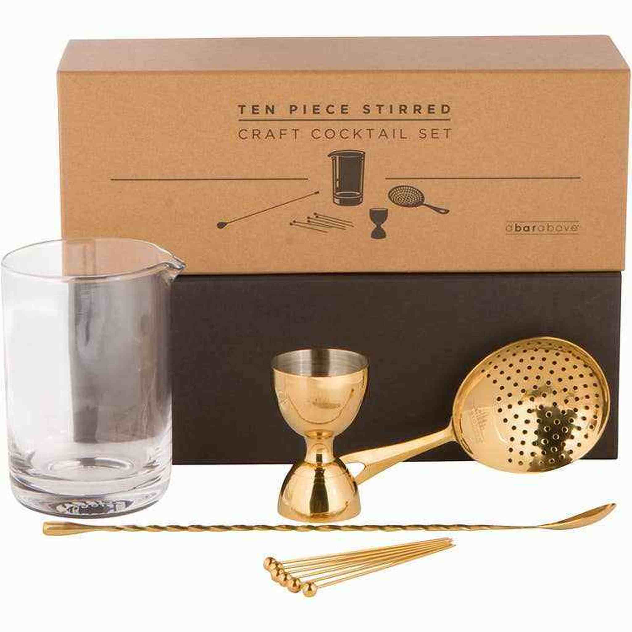 Gift Box Set Gold Stirred Mixed Beverage 10 Piece