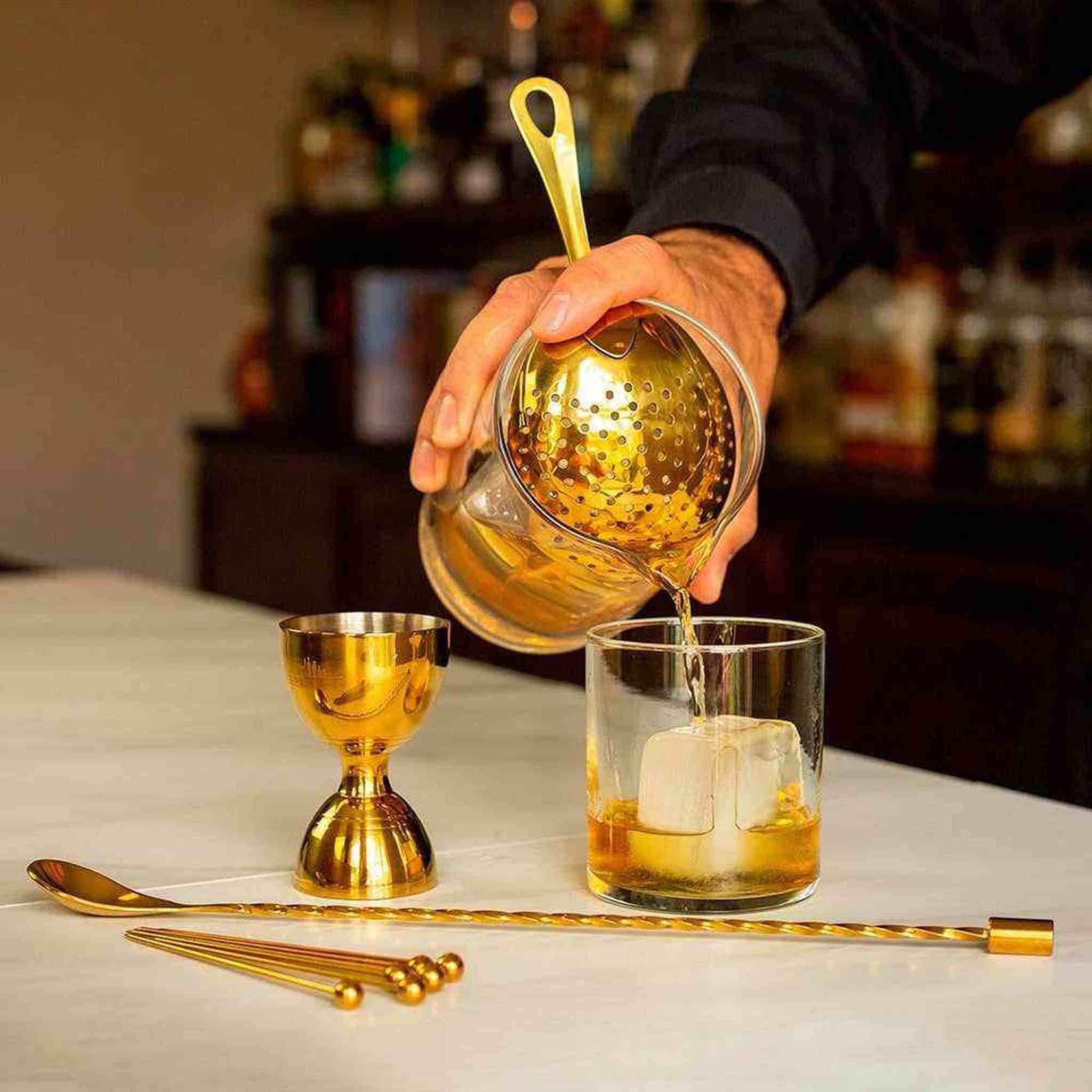 Gift Box Set Gold Stirred Mixed Beverage 10 Piece