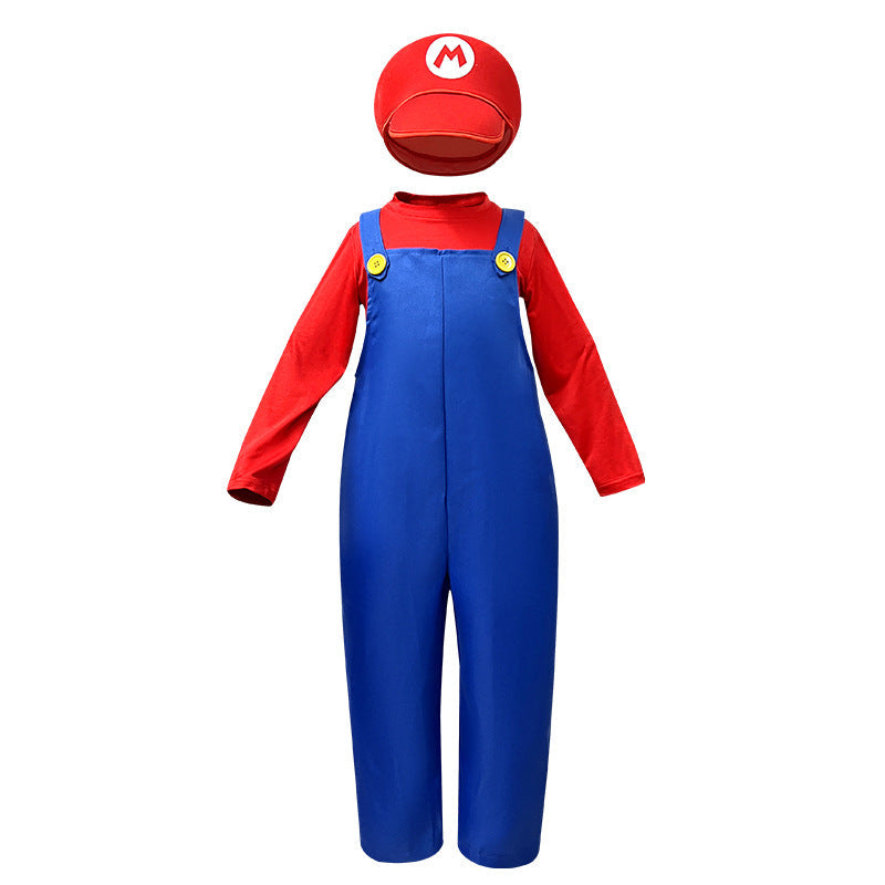 Kids Cosplay Super Mario Costume For Party Role Play