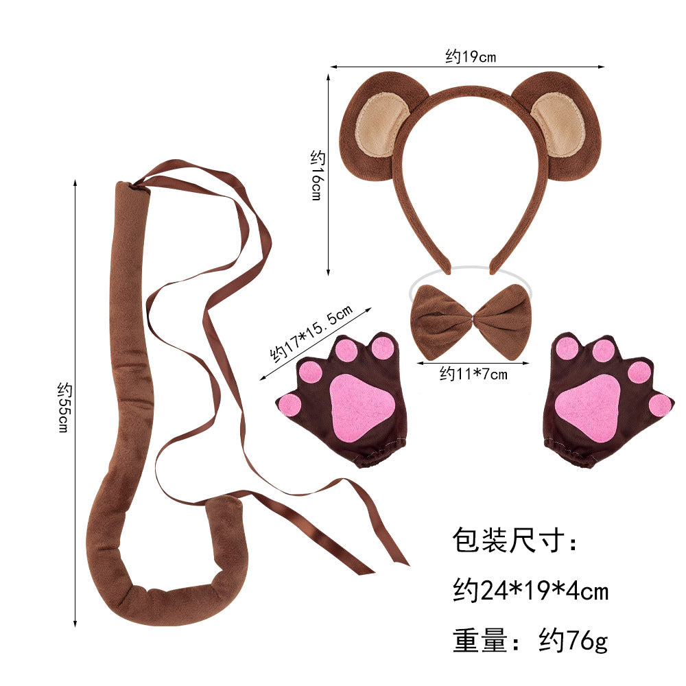 Raccoon Monkey Headband Cosplay Accessory For Kids