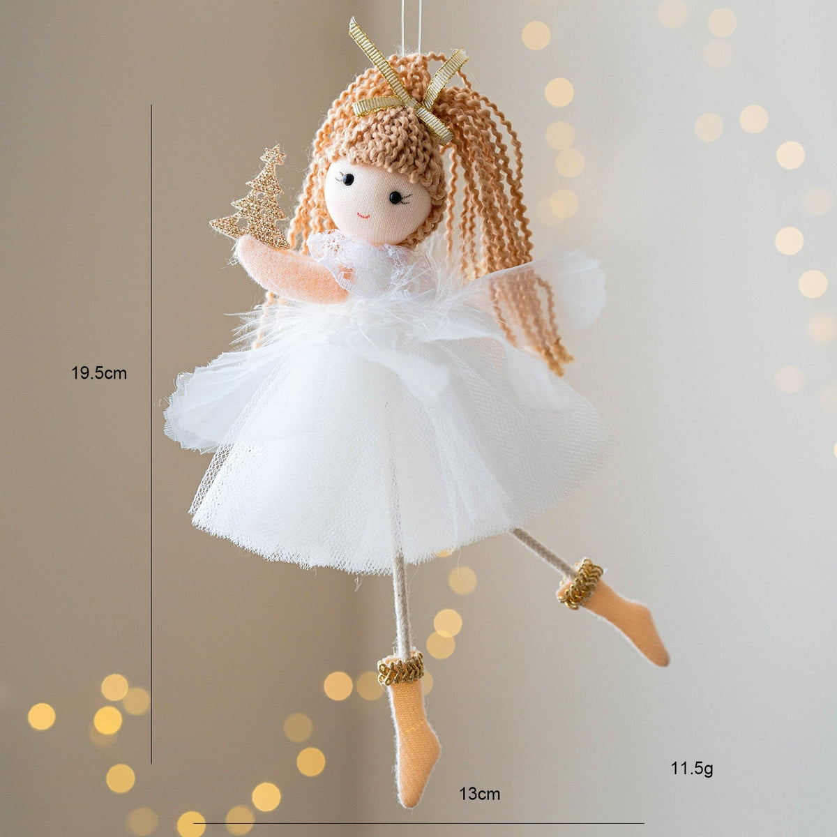 Christmas Decor White Tulle Skirt Angel Girl Ornament