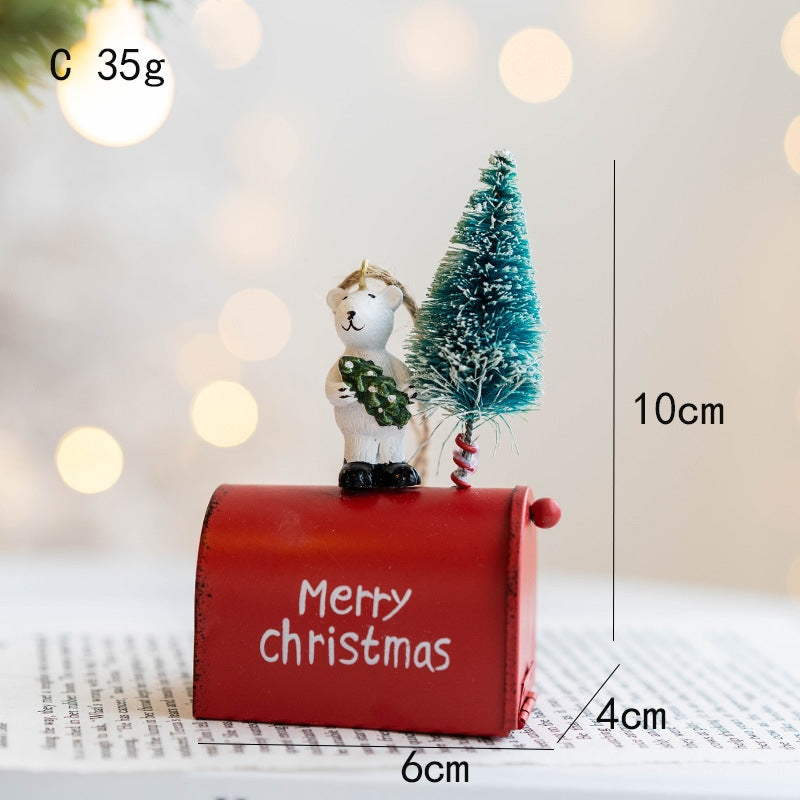 Christmas Iron Mailbox Hanger Snowman Santa