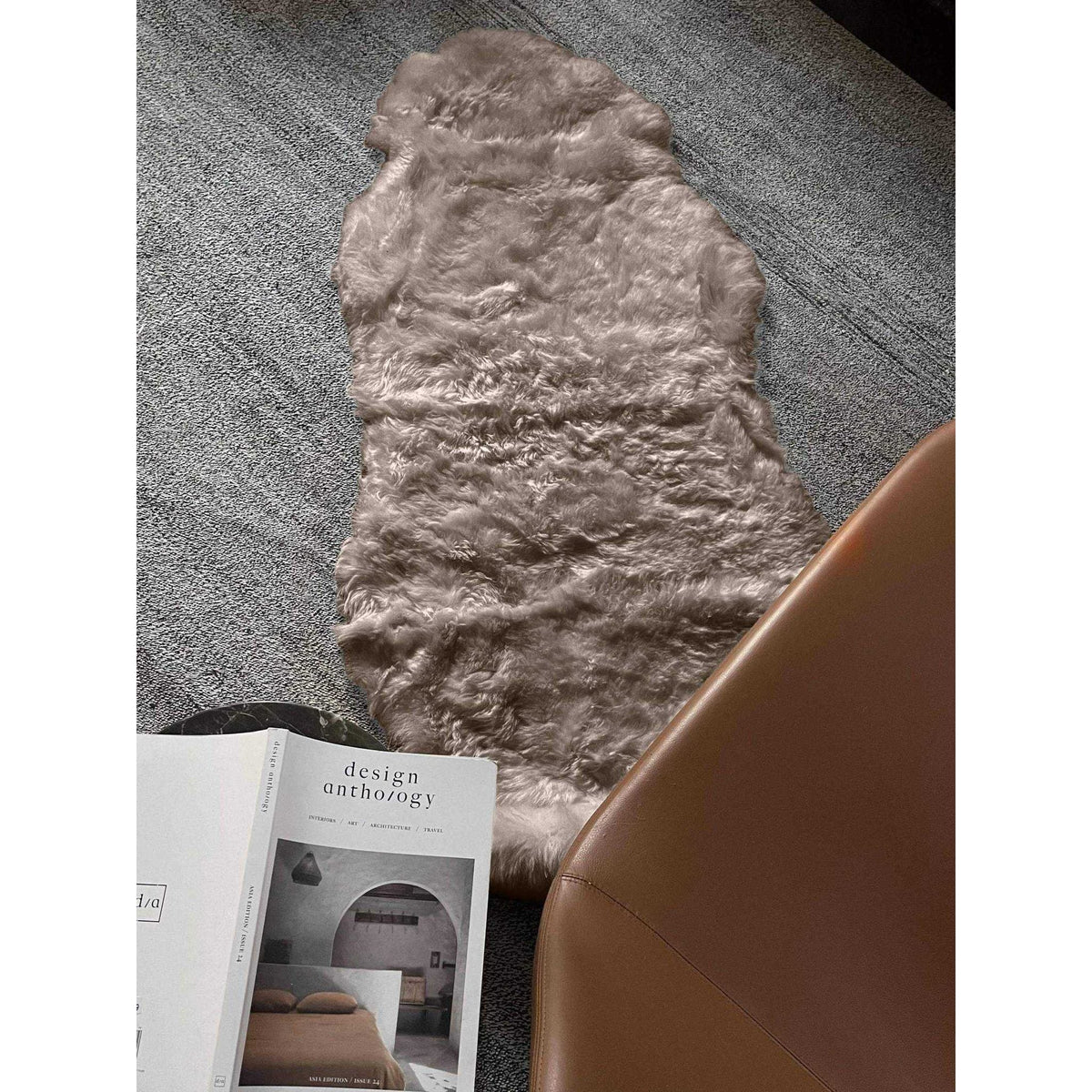 Shorn Taupe Double Icelandic Sheepskin Rug