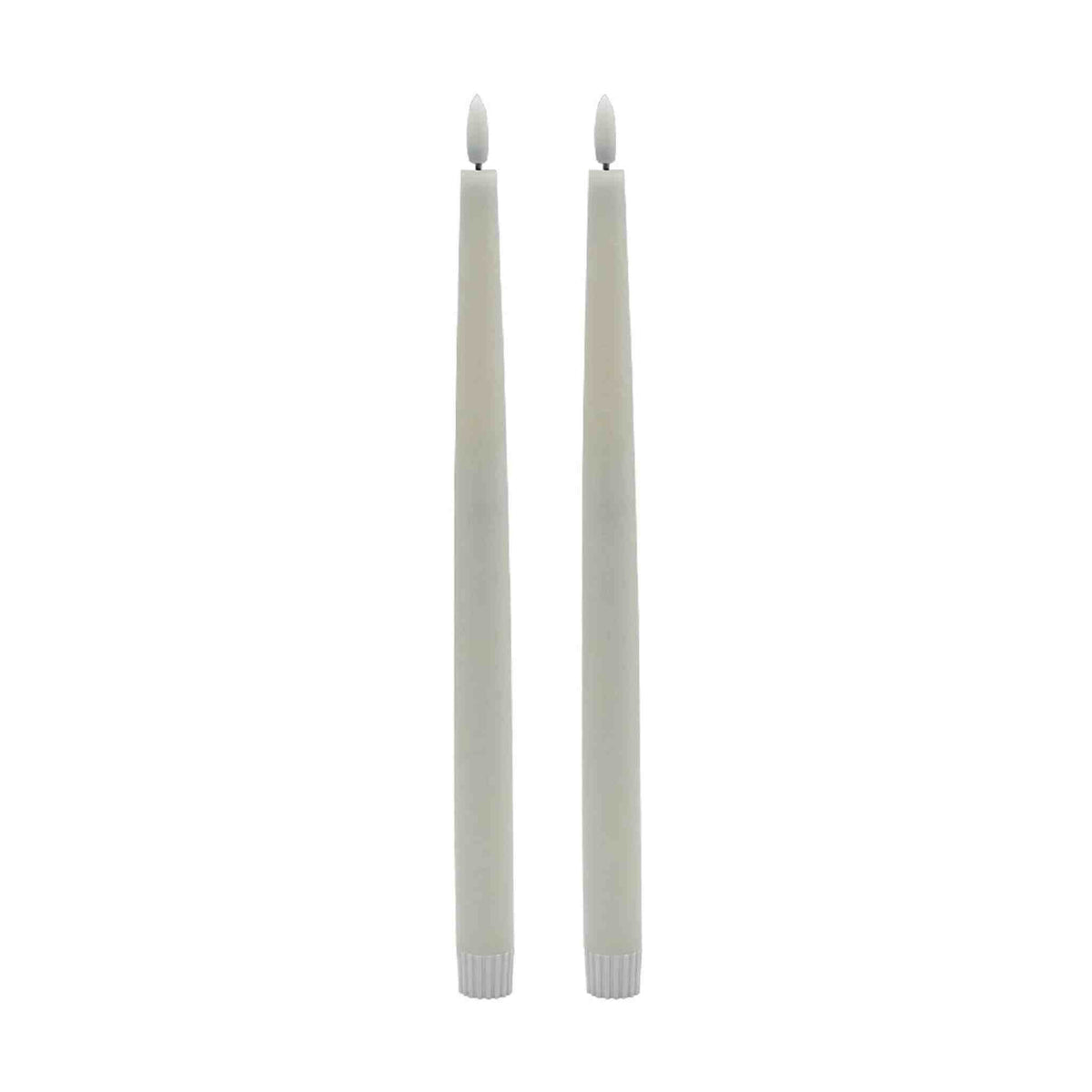 2 pc Tall White Flameless Taper Candle