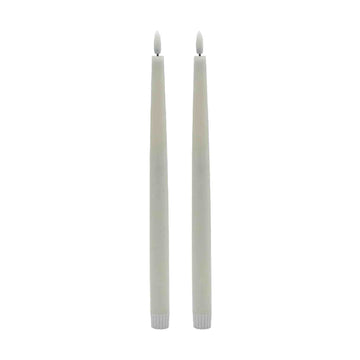 2 pc Tall White Flameless Taper Candle