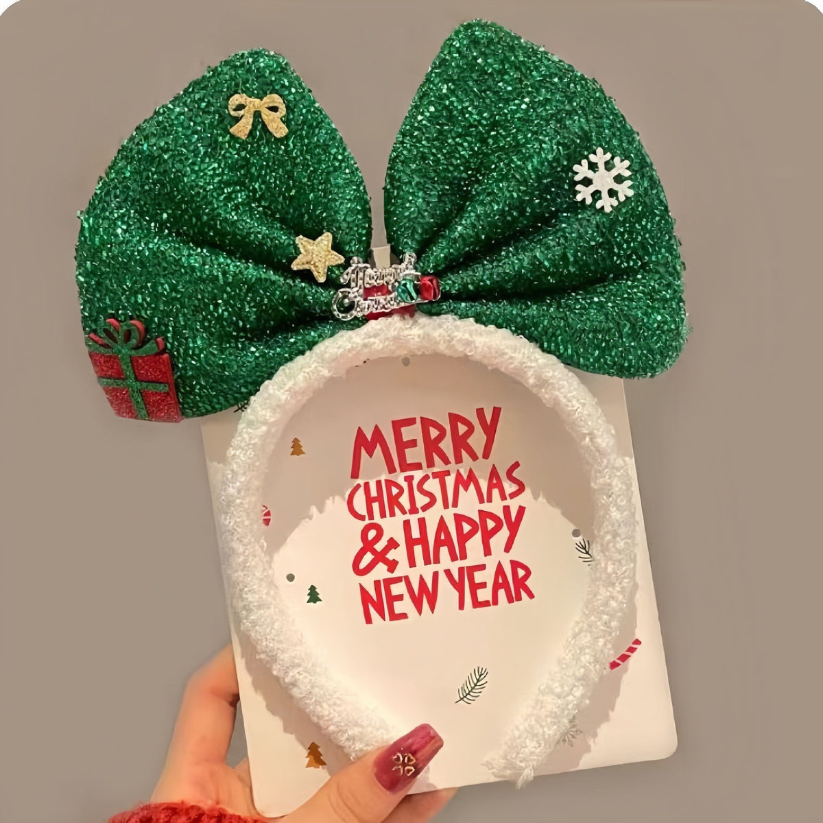 Christmas Santa Claus Headband With Cute Bear Ears
