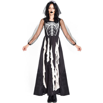 Vampire Demon Skeleton Ghost Bride Cosplay Halloween Costume