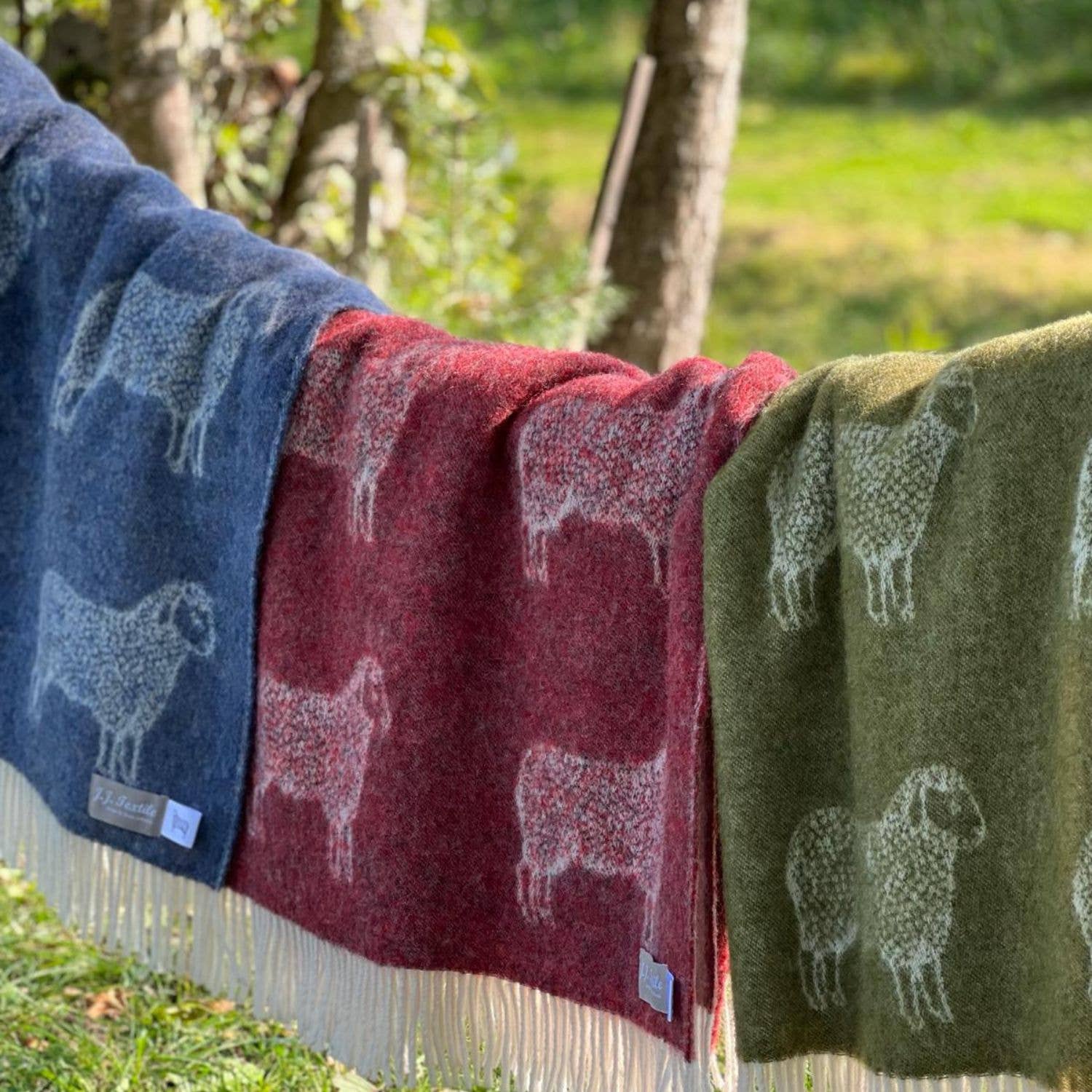Moss Green Sheep Pure Wool Throw