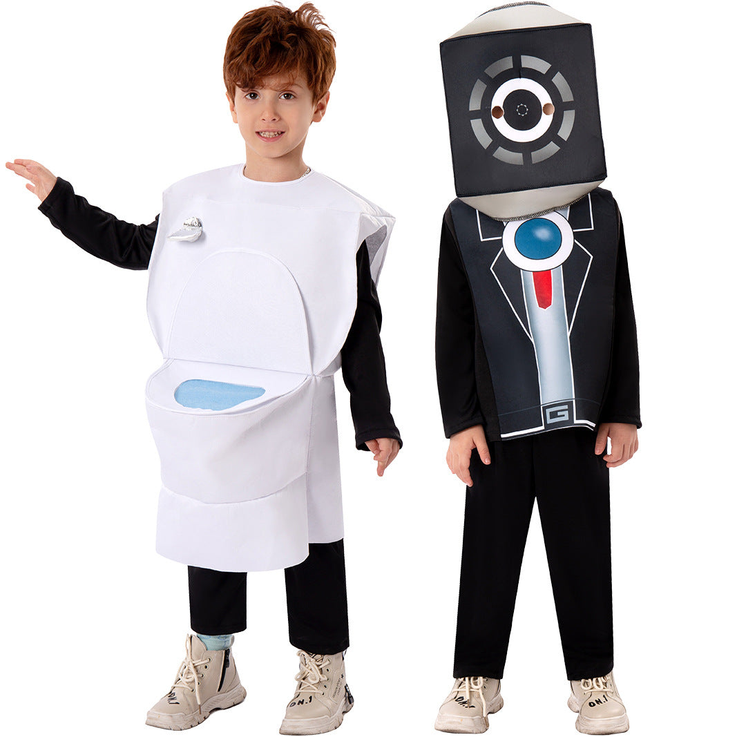 Halloween Cosplay Tight Bodysuit: Skibidi Toilet Vs Camera Man