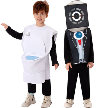 Halloween Cosplay Tight Bodysuit: Skibidi Toilet Vs Camera Man