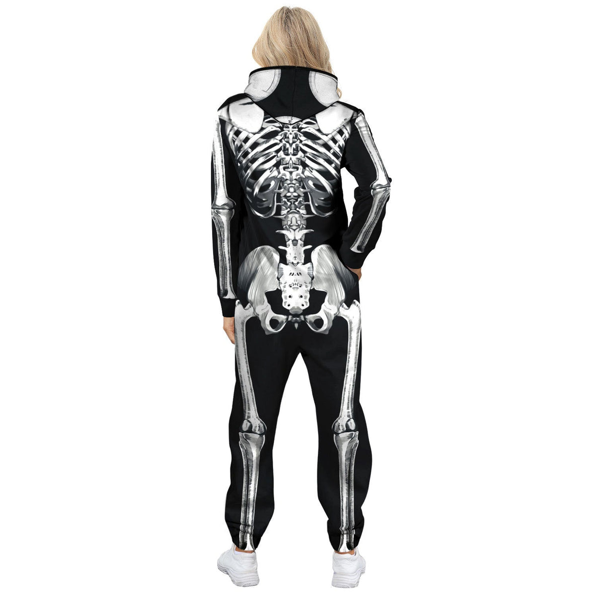 Women's Skeleton 3D Digital Print Bodysuit Halloween Cosplay Party Clubwear