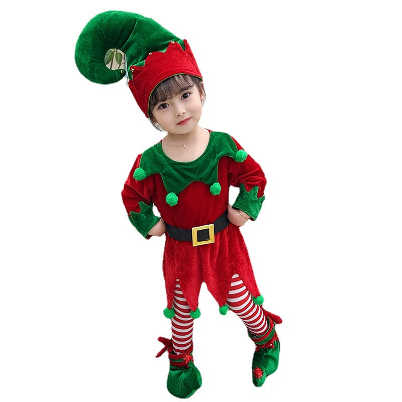 Green Elf Costume Princess Dress For Girls Christmas Performance