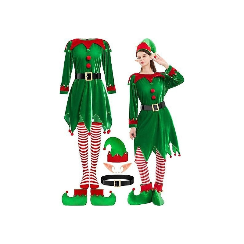 Christmas Elf Costume For Kids Boys Girls Family Matching