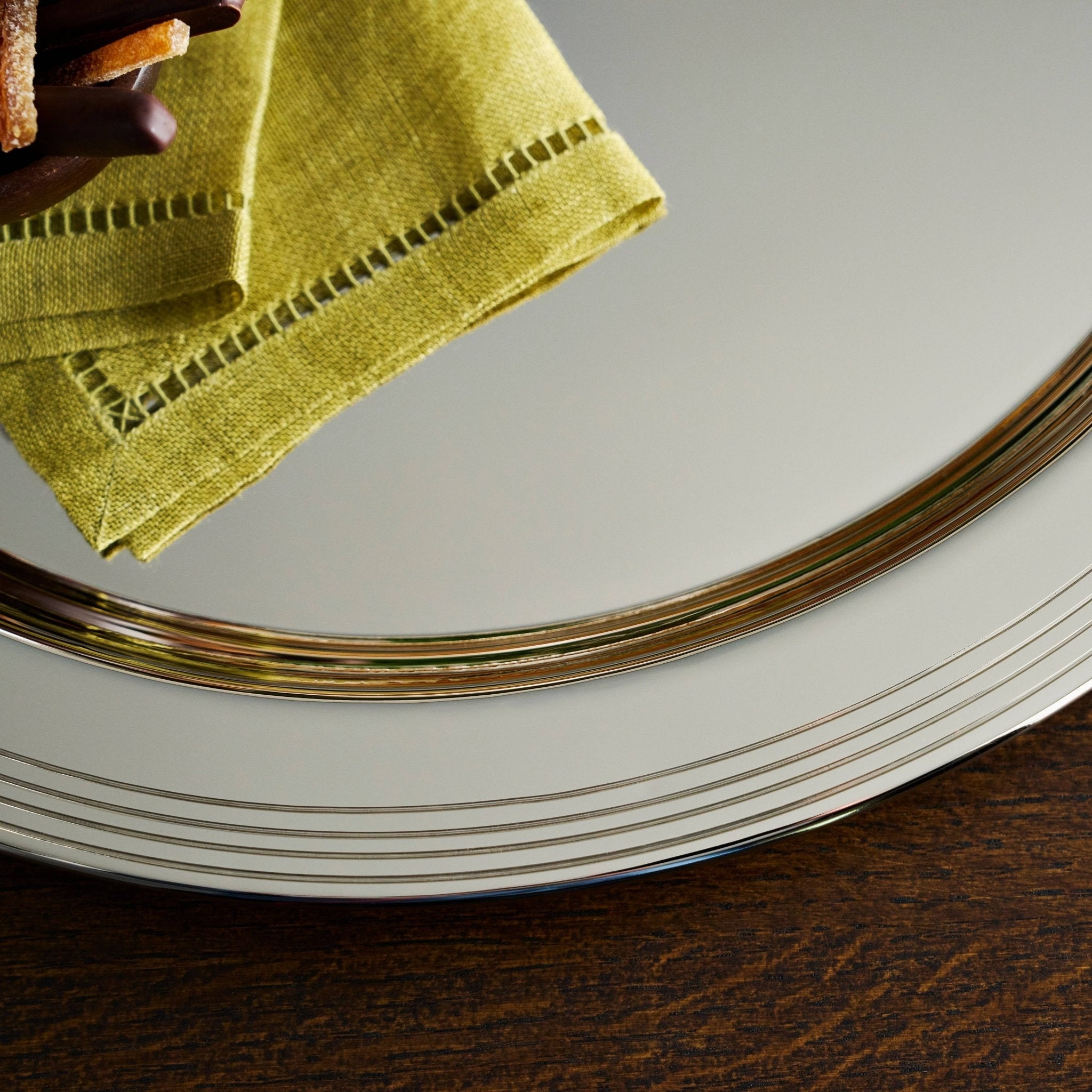 Ribera Stainless Steel Serving Tray ¨C Nickel Finish