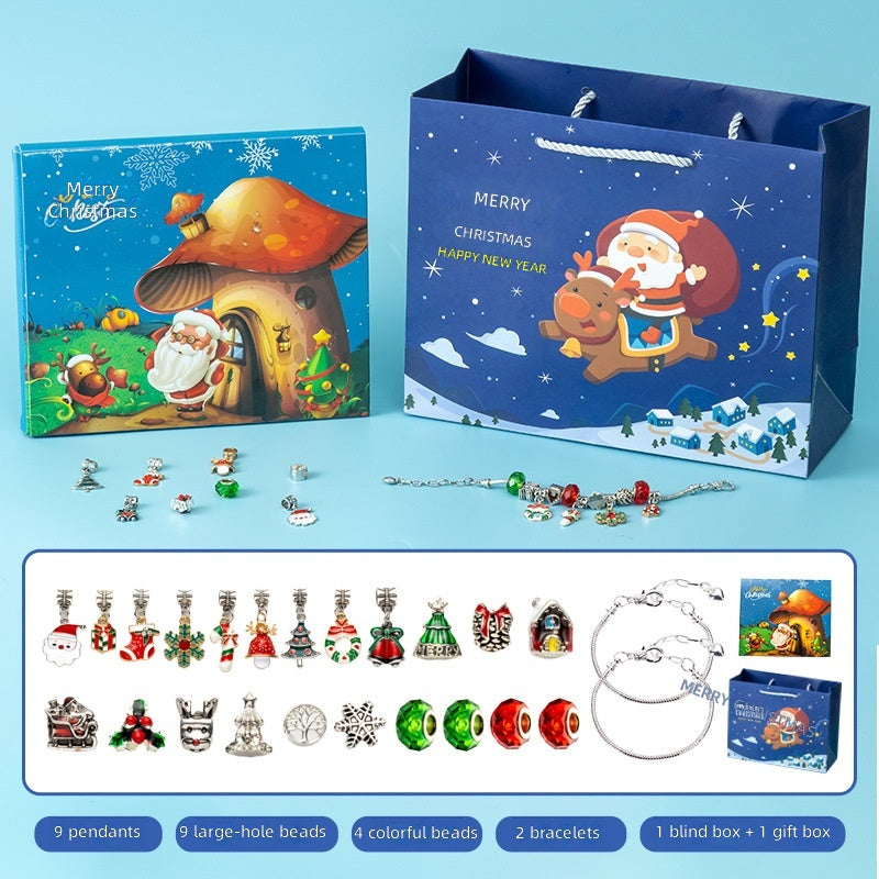 DIY Creative Children's Bracelet Silver Christmas Advent Calendar Surprise Blind Box