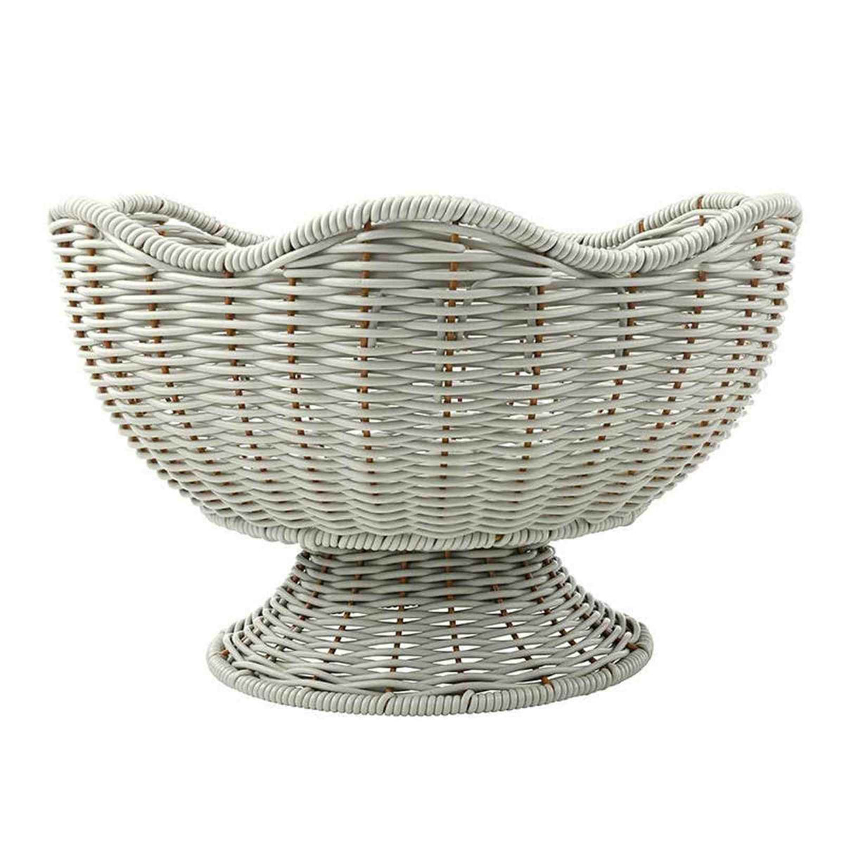 Gray Scalloped Basket
