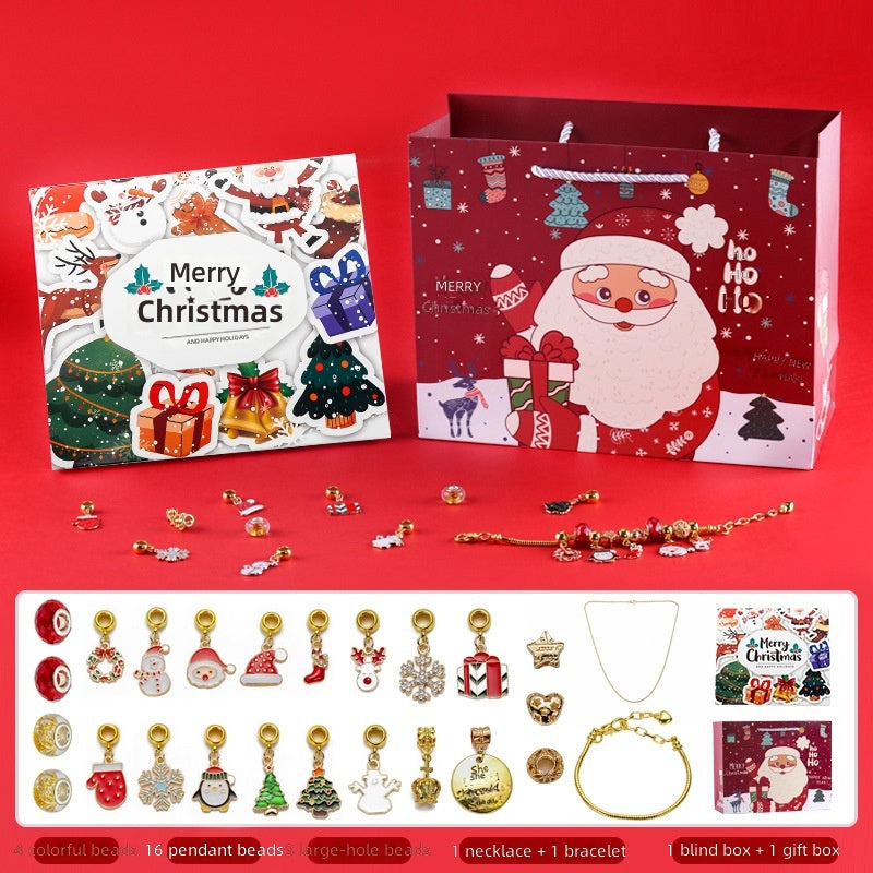 DIY Creative Children's Bracelet Silver Christmas Advent Calendar Surprise Blind Box