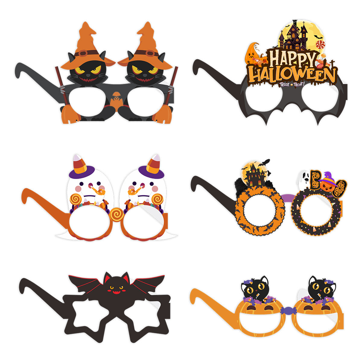 Halloween Pumpkin Bat Ghost Costume Party Glasses