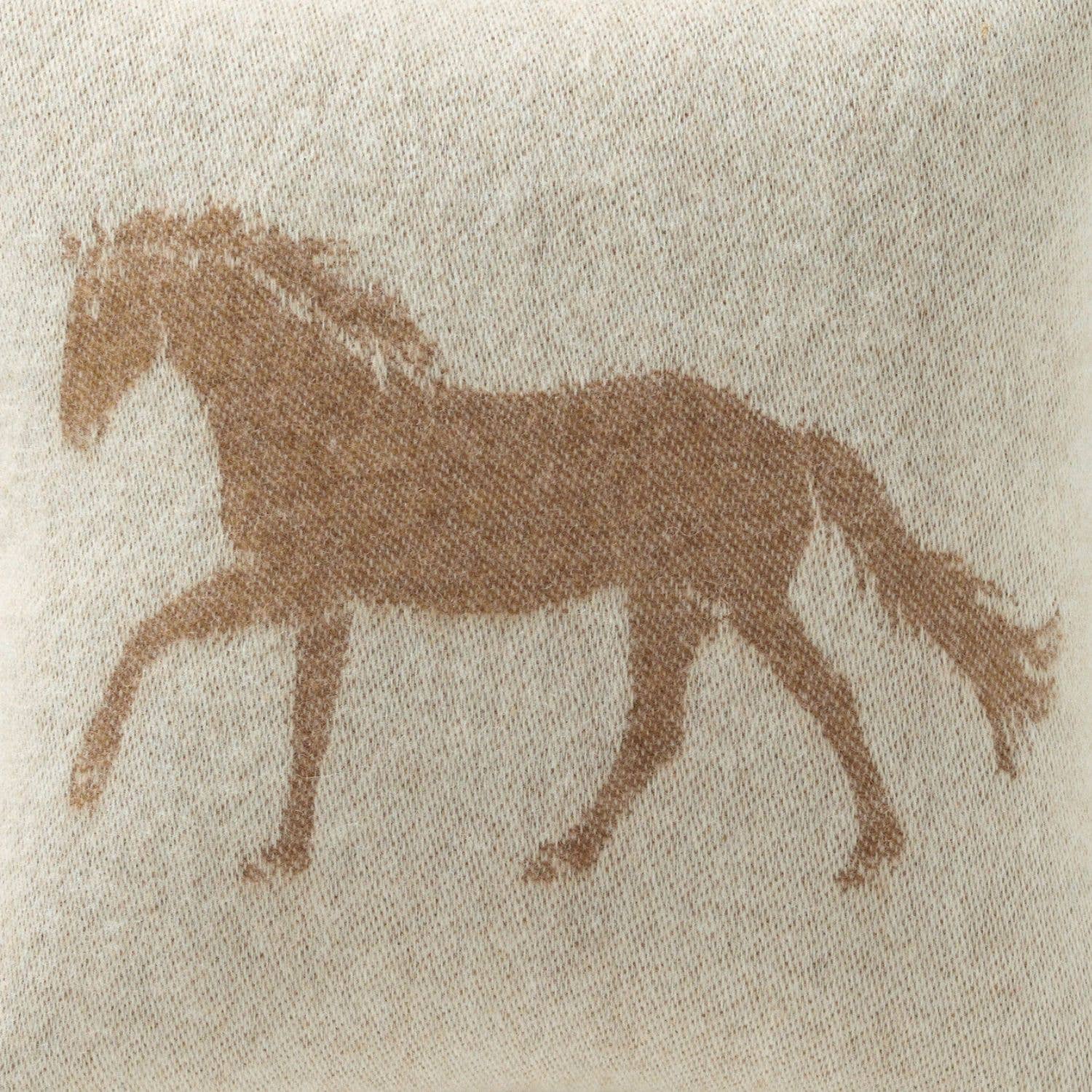 Horse Brown Wool Cushion