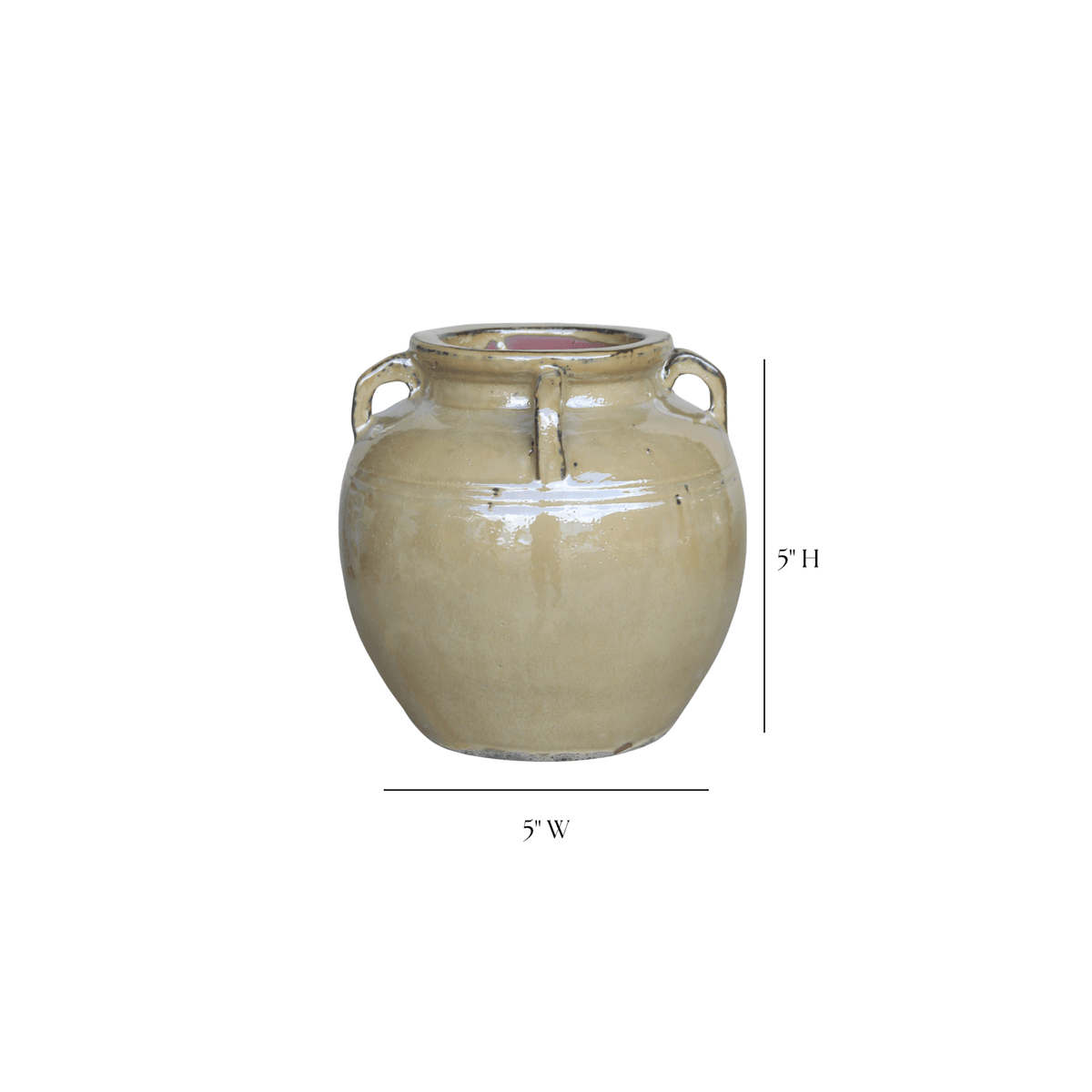 Chevalier Cream Glazed Vase With Handles