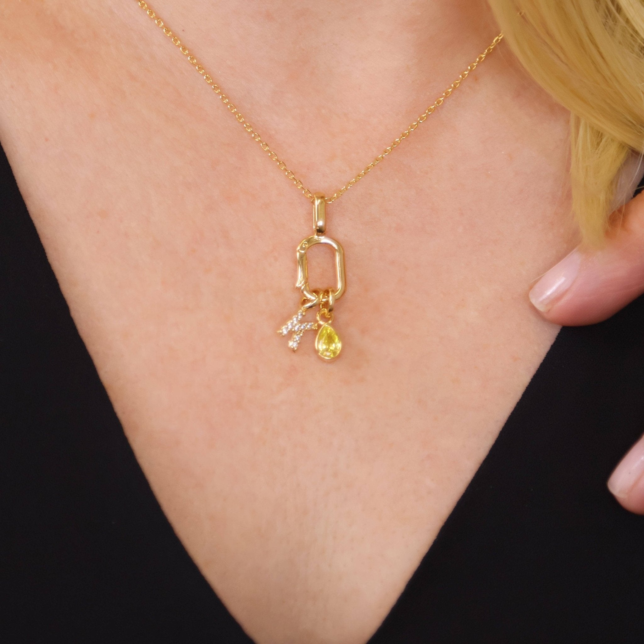 18k Gold Filled Carabiner Pendant