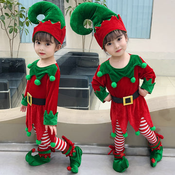 Green Elf Costume Princess Dress For Girls Christmas Performance