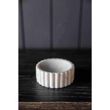 White Marble Fluted Soap Dish
