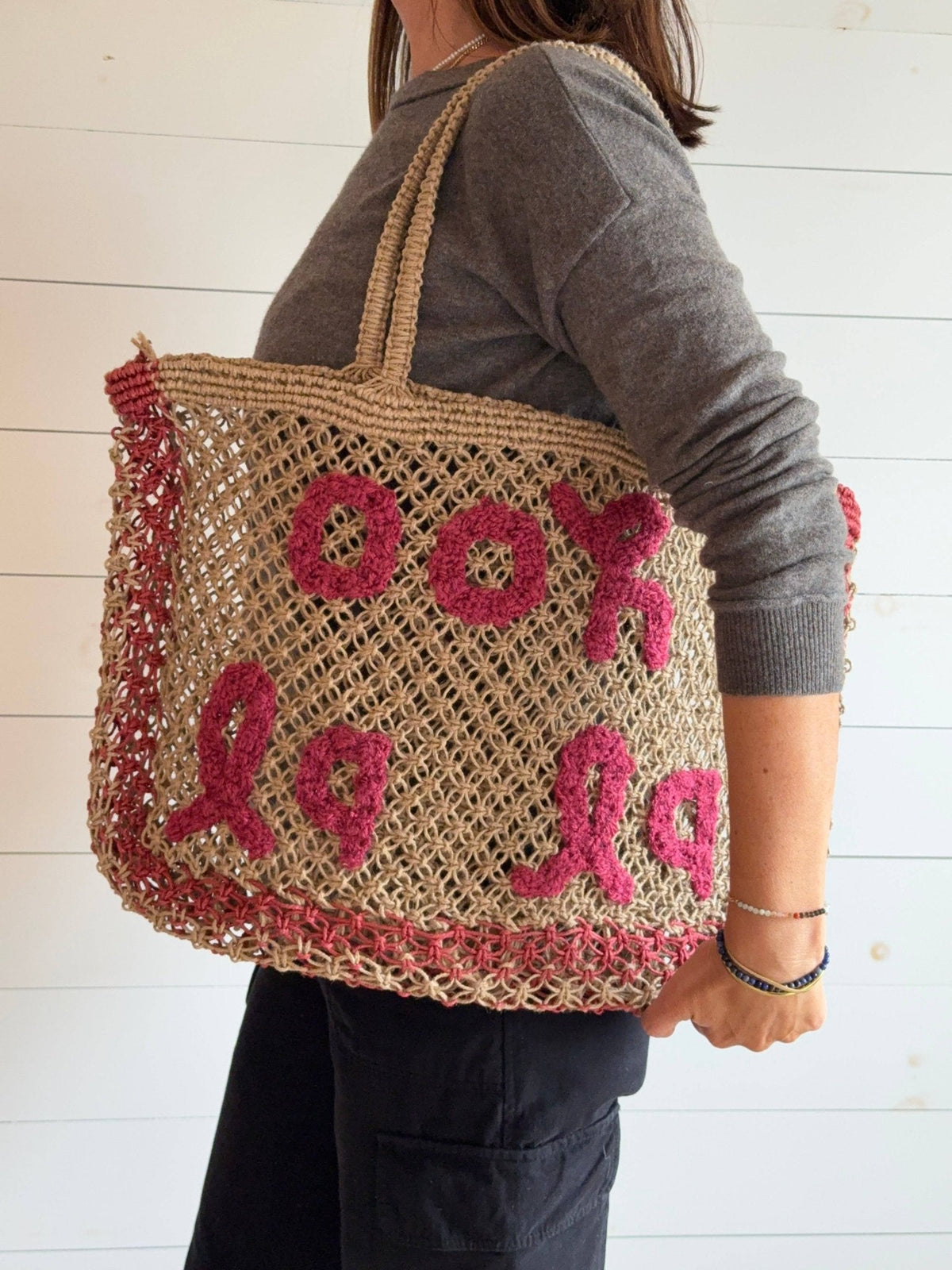 Jute Beach Tote- Oh La La
