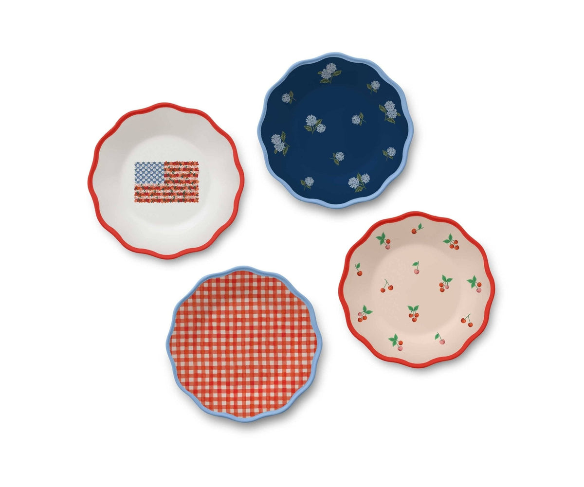 Scalloped Melamine Dessert Plates ¨C Set of 4