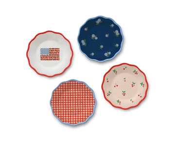 Scalloped Melamine Dessert Plates ¨C Set of 4