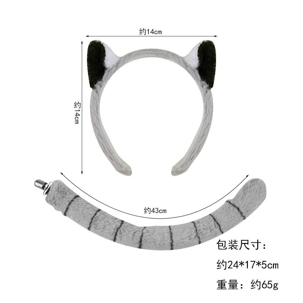 Raccoon Monkey Headband Cosplay Accessory For Kids