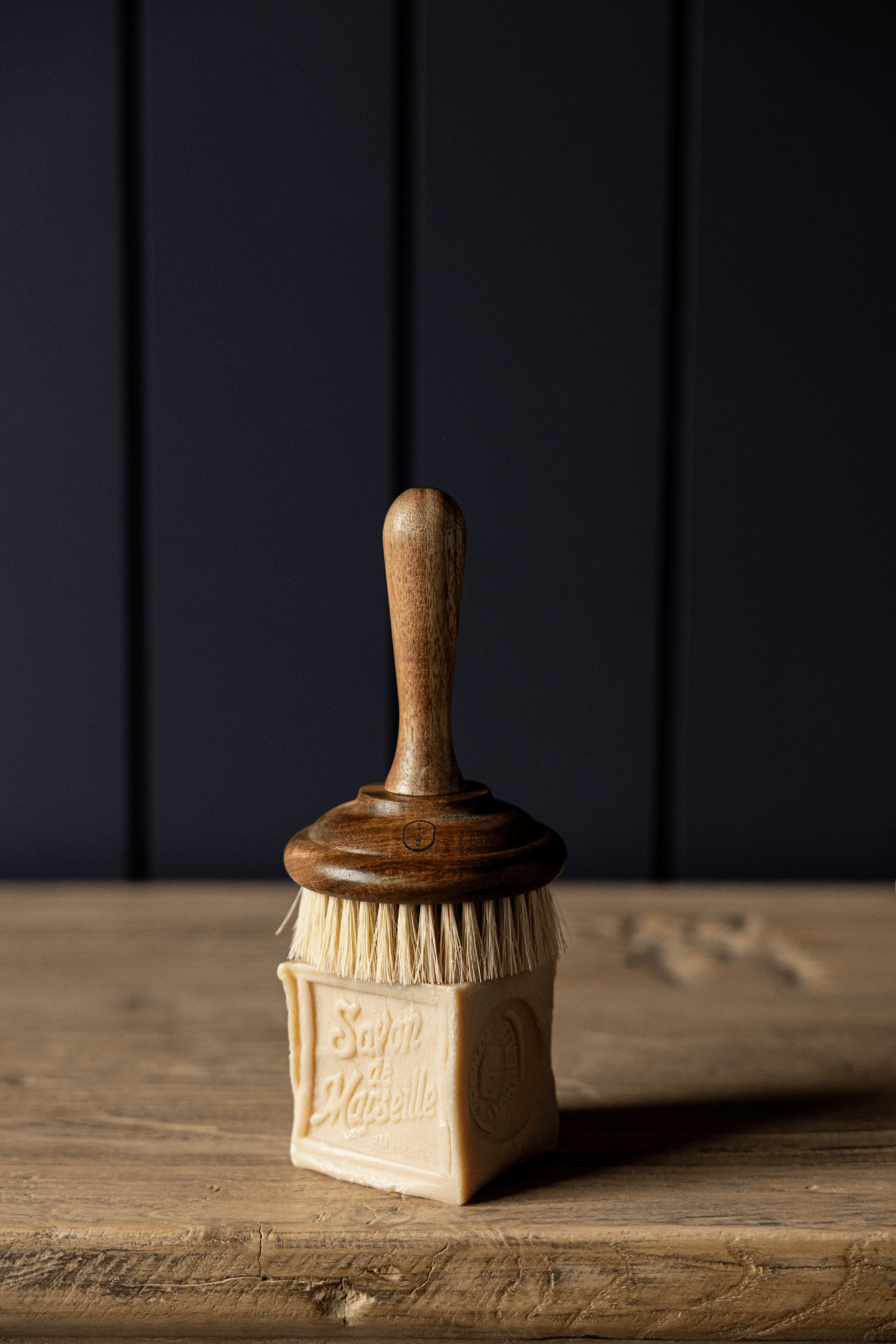 Dark Wood Dish Scrub Brush | Natural Fiber Bristles pre-order early July