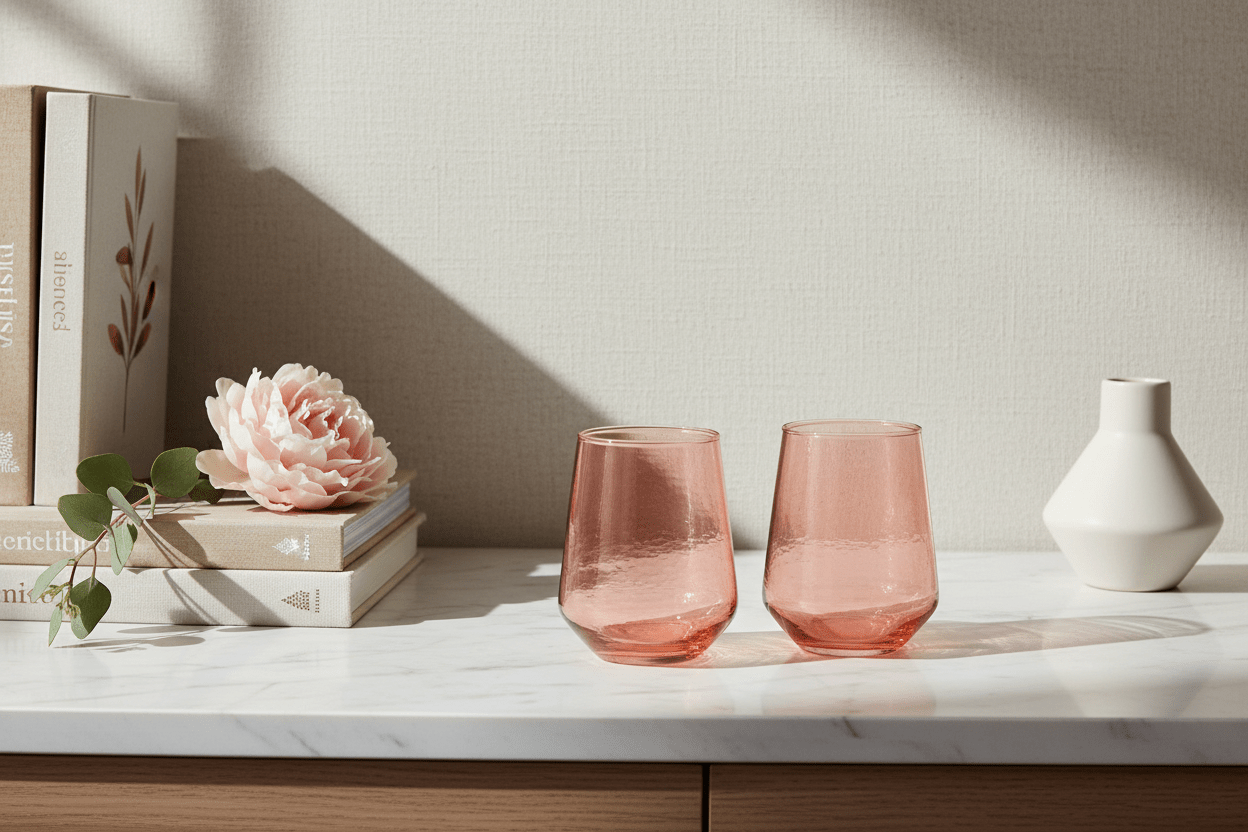 Handblown Hammered Glass Tumblers ¨C Set of 2
