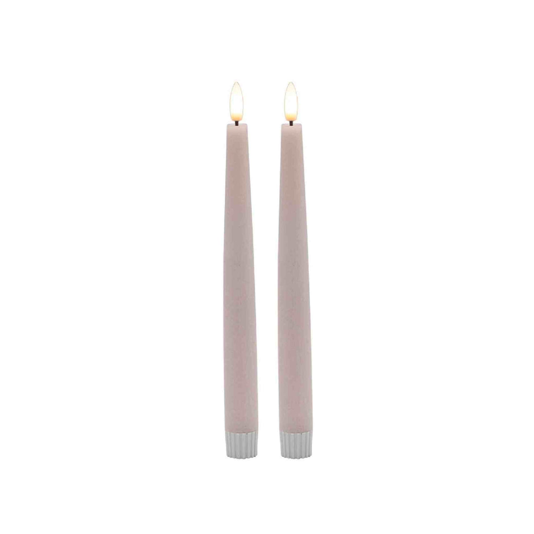 Pink Flameless Taper Candles ¨C Set of 2 with 3D Flickering Flame