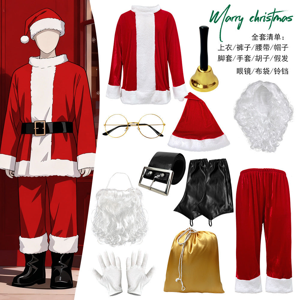 Christmas Santa Claus Costume For Plus Size Adults M-4XL