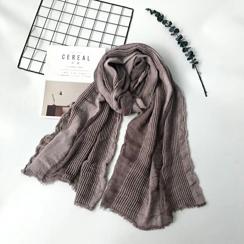 Babakud Thin Striped Fringed Scarf
