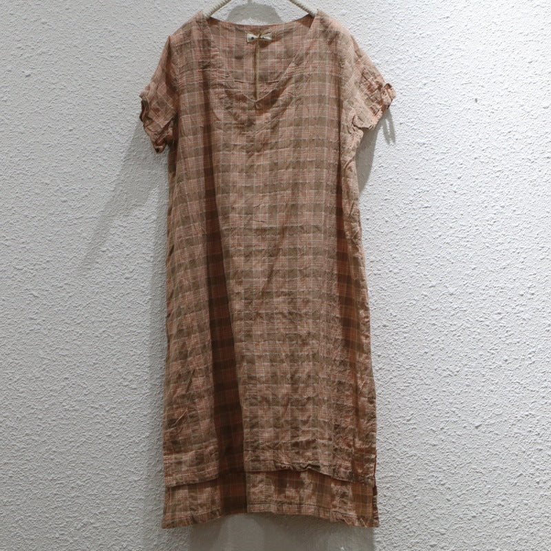 Women Summer Loose Cotton Linen Dress