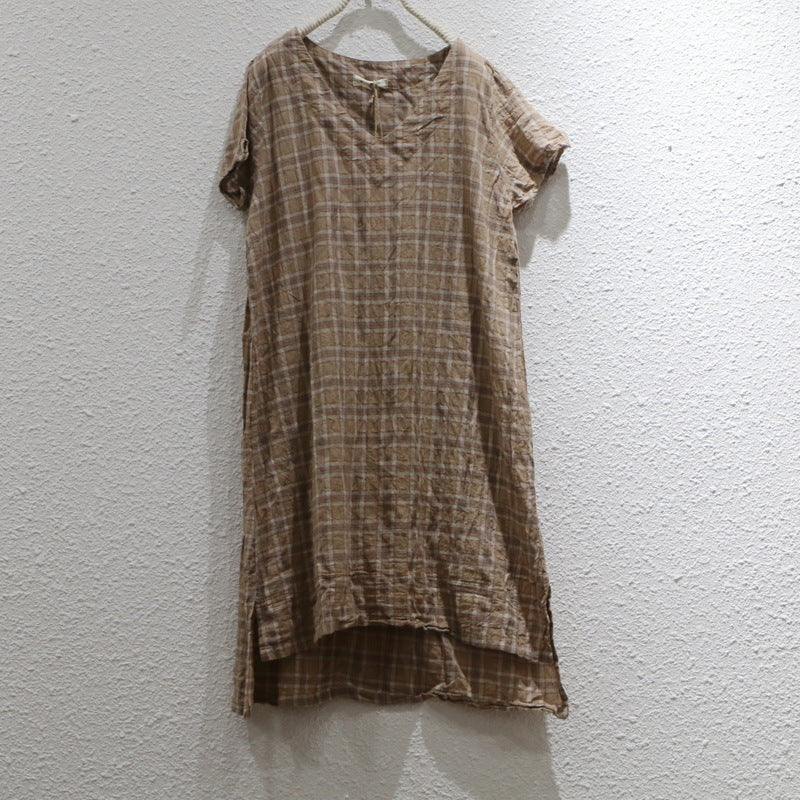 Women Summer Loose Cotton Linen Dress