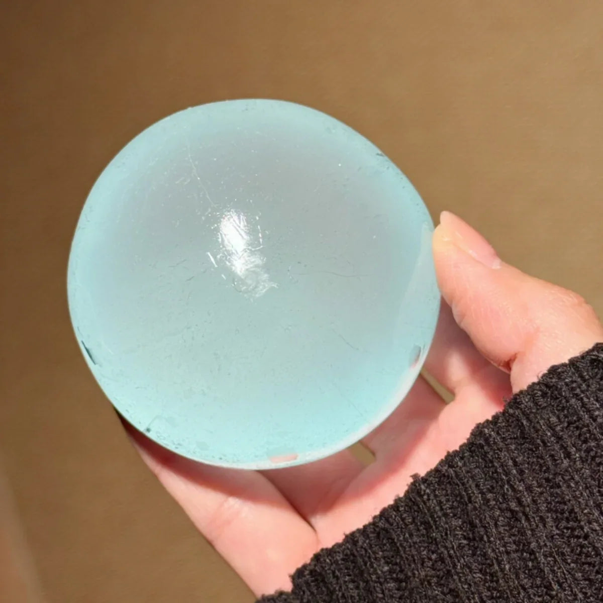 Icy Clear Coconut Oil Handmade Squishy Ball