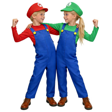 Kids Cosplay Super Mario Costume For Party Role Play