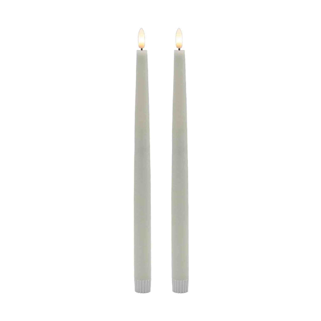 2 pc Tall White Flameless Taper Candle