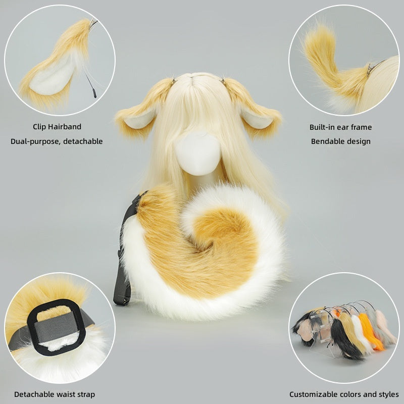 Halloween Dog Ears Tail Set Cosplay Props