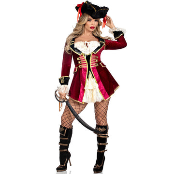 Medieval Pirate Costume For Women S-XL Halloween Cosplay